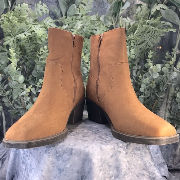 SO Oldfashion Cognac Western Stitch Fringe Zip Boots 2” Heels WMS 9.5M🌟NWT🌟 - Picture 3 of 16